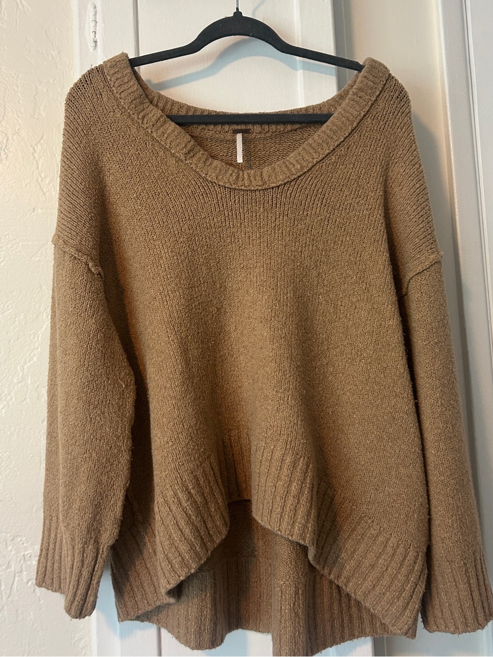 Free People oversized knit tan sweater